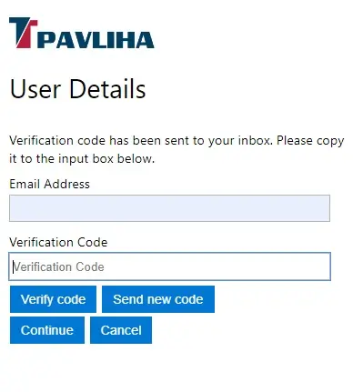 Pomoč pri pozabljenem geslu - vpiše verification code